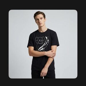 KAWS X WARHOL Black Graphic T-Shirt